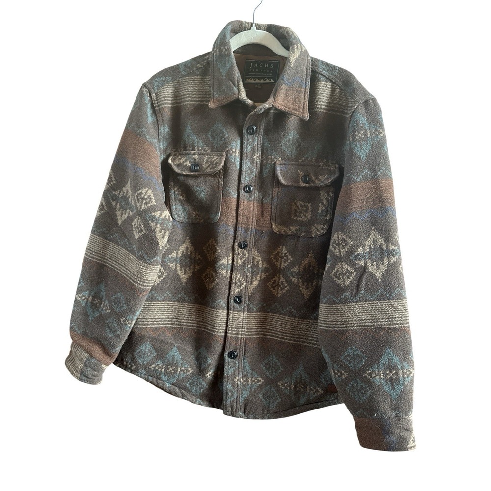 Jacks New York Aztec Wool Blend Men's‎ Medium Long Sleeve Shirt Jacket